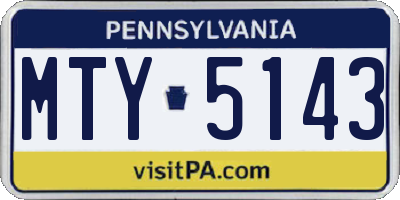 PA license plate MTY5143