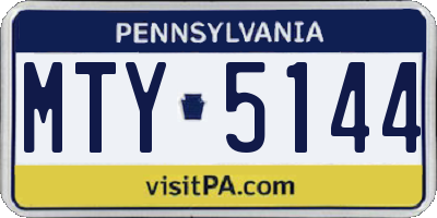 PA license plate MTY5144