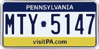 PA license plate MTY5147