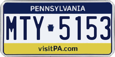 PA license plate MTY5153