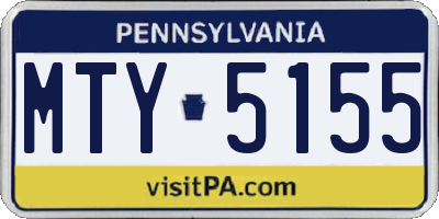PA license plate MTY5155