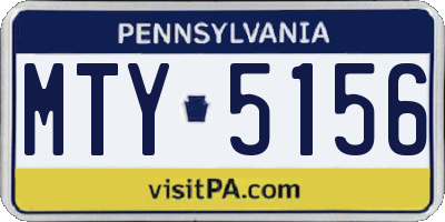 PA license plate MTY5156