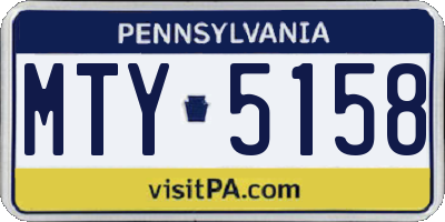 PA license plate MTY5158