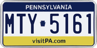 PA license plate MTY5161