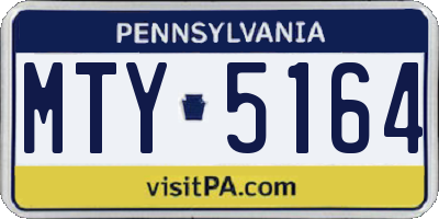 PA license plate MTY5164