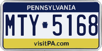 PA license plate MTY5168