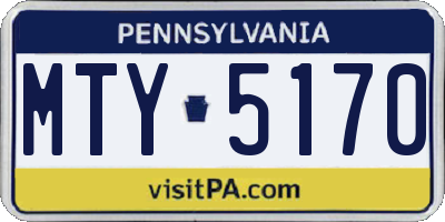 PA license plate MTY5170