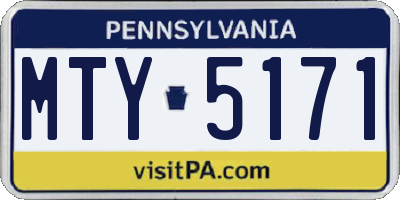 PA license plate MTY5171