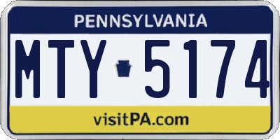 PA license plate MTY5174