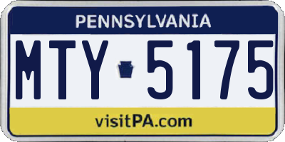 PA license plate MTY5175