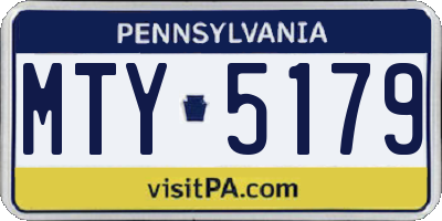PA license plate MTY5179