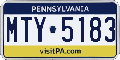 PA license plate MTY5183