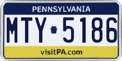 PA license plate MTY5186