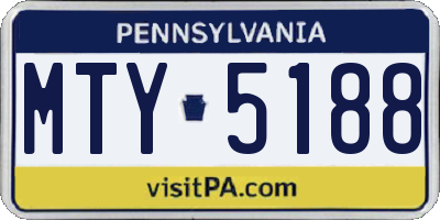 PA license plate MTY5188