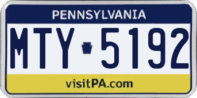 PA license plate MTY5192