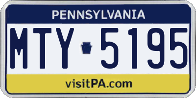 PA license plate MTY5195