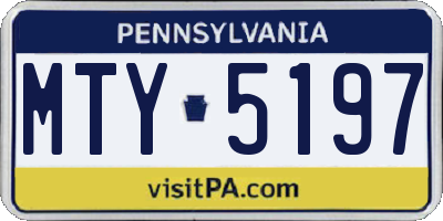 PA license plate MTY5197