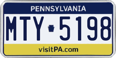 PA license plate MTY5198