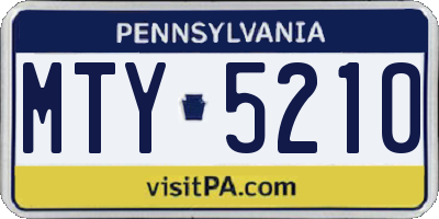 PA license plate MTY5210
