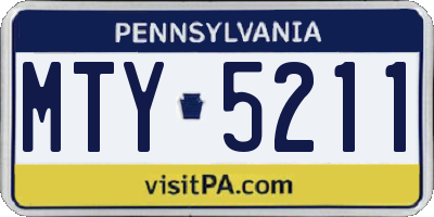 PA license plate MTY5211