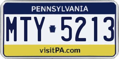 PA license plate MTY5213