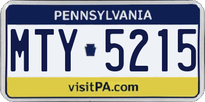 PA license plate MTY5215