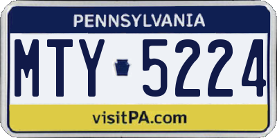 PA license plate MTY5224