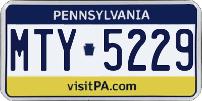 PA license plate MTY5229