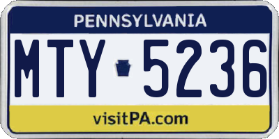 PA license plate MTY5236