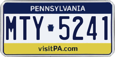 PA license plate MTY5241