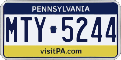 PA license plate MTY5244