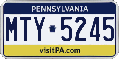 PA license plate MTY5245
