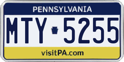 PA license plate MTY5255