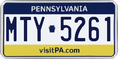 PA license plate MTY5261