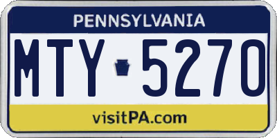 PA license plate MTY5270