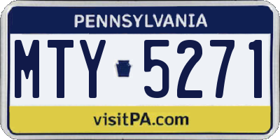 PA license plate MTY5271