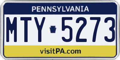 PA license plate MTY5273