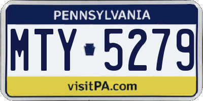 PA license plate MTY5279