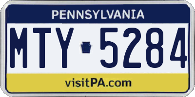 PA license plate MTY5284