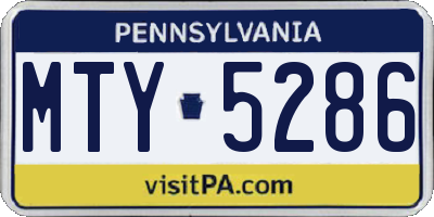 PA license plate MTY5286