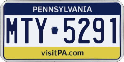 PA license plate MTY5291