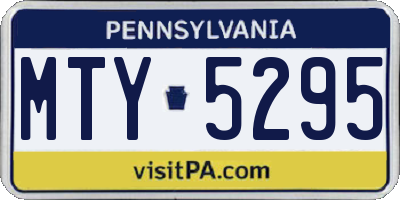 PA license plate MTY5295