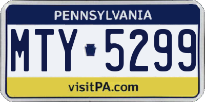 PA license plate MTY5299