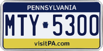 PA license plate MTY5300