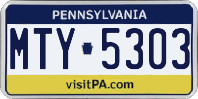 PA license plate MTY5303