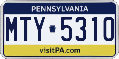 PA license plate MTY5310