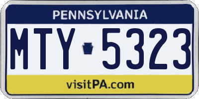 PA license plate MTY5323