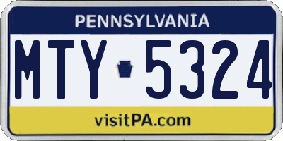 PA license plate MTY5324