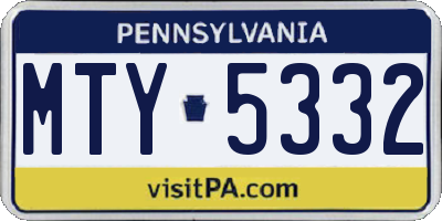 PA license plate MTY5332