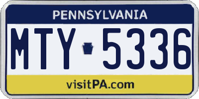 PA license plate MTY5336